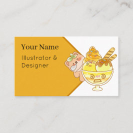 Gretige Shiba Piou: Mega Kawaii Ijs Sundae Visitekaartje
