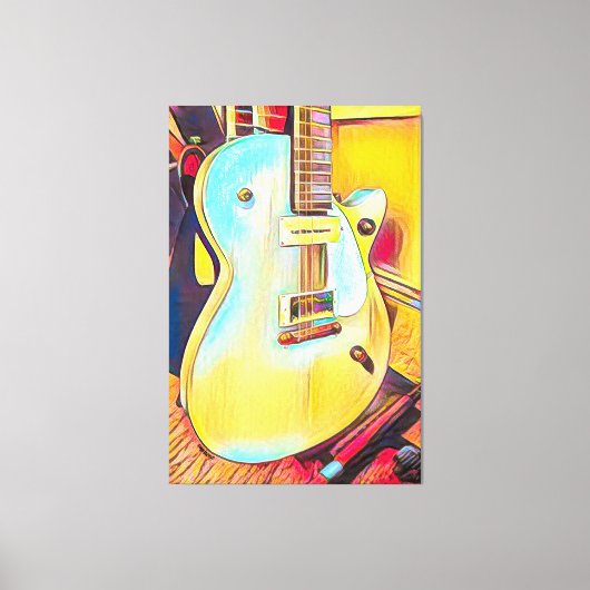 Gretsch Les Paul, Abstracte gitaar Canvas Afdruk (Voorkant)