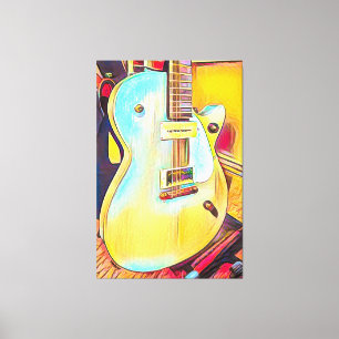 Gretsch Les Paul, Abstracte gitaar Canvas Afdruk