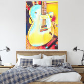 Gretsch Les Paul, Abstracte gitaar Canvas Afdruk (Insitu (Slaapkamer))