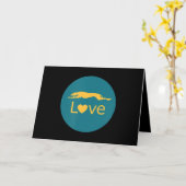 Gretshond die gestopt is met racen Liefde Kaart (Gele Bloem)