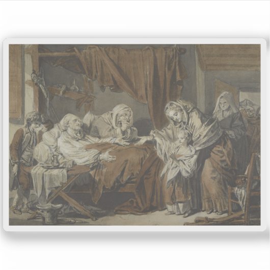 Greuze - De liefdadige vrouw (La Dame de Charité) Sticker (Voorkant)