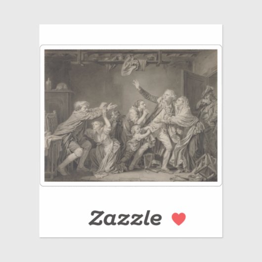 Greuze - De vloek van de vader De ondankbare zoon Sticker (Vel)