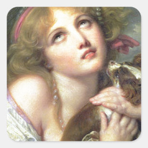 Greuze Papillon/Phalene "Fidelity" Vierkante Sticker