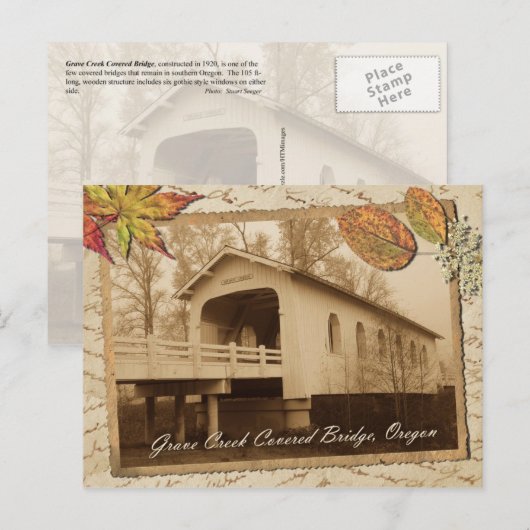 Greve Creek Covered Bridge, Sunny Valley, OF Briefkaart (Voorkant / Achterkant)