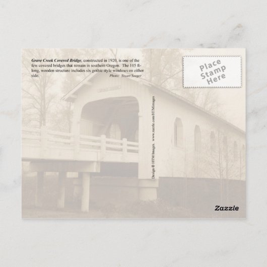 Greve Creek Covered Bridge, Sunny Valley, OF Briefkaart (Achterkant)