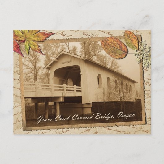 Greve Creek Covered Bridge, Sunny Valley, OF Briefkaart (Voorkant)