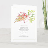 Grevillea aquarel bloem groen wit bruiloft programma (Achterkant)