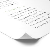 Grevillea bloem groen bruiloft 16 tafels plan poster (Hoek)