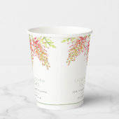 Grevillea bloemen waterverf groen wit papieren bekers (Rechts)