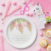 Grevillea bloemen waterverf groen wit papieren bordje (Feest)