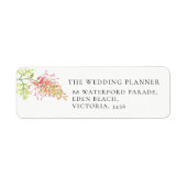 Grevillea botanical watercolor wedding reply etiket (Voorkant)