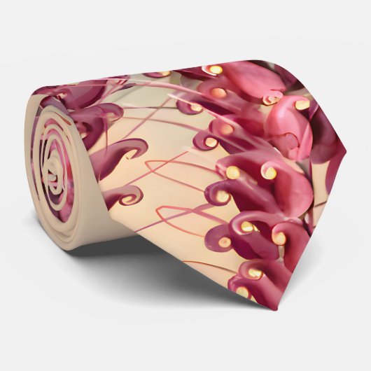 Grevillea Floral Waterverven, cadeau voor vrienden Stropdas (Opgerold)