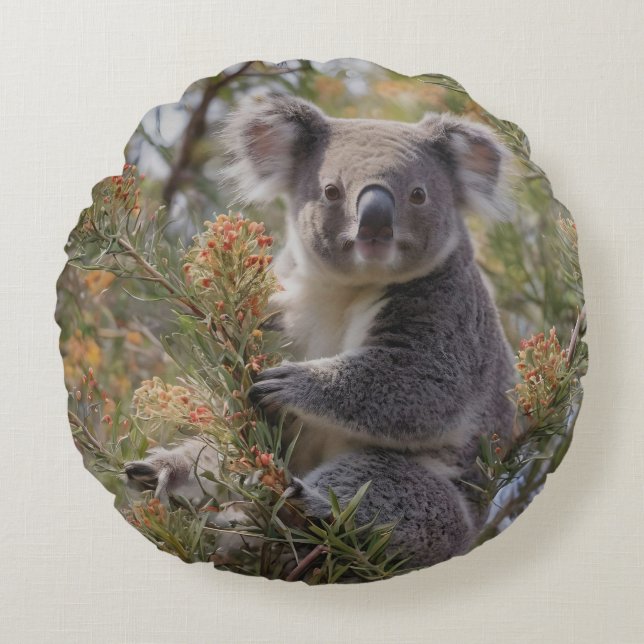 Grevillea Koala Beer, Rond Kussen (Voorkant)