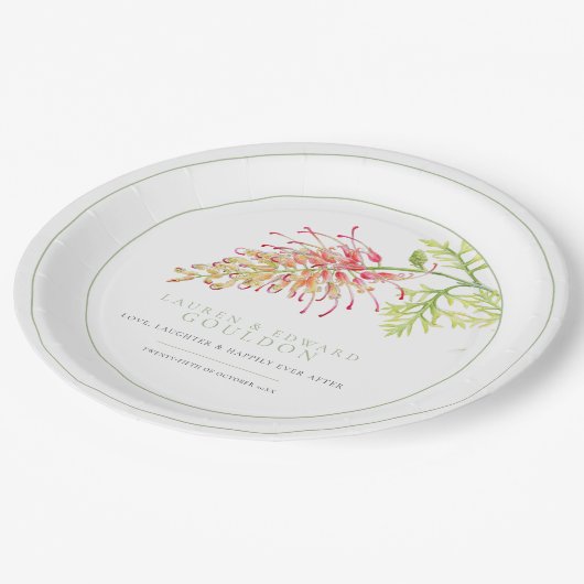 Grevillea waterverf bruin papieren bordje (Gekanteld)