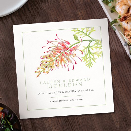 Grevillea waterverf bruin servet