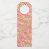 Grevillea waterverf floral bruiloft koraal wit flessenhanger (Achterkant)