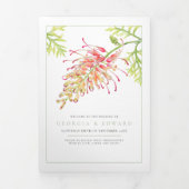 Grevillea waterverf groene witte bruiloft drieluik programma (Cover)