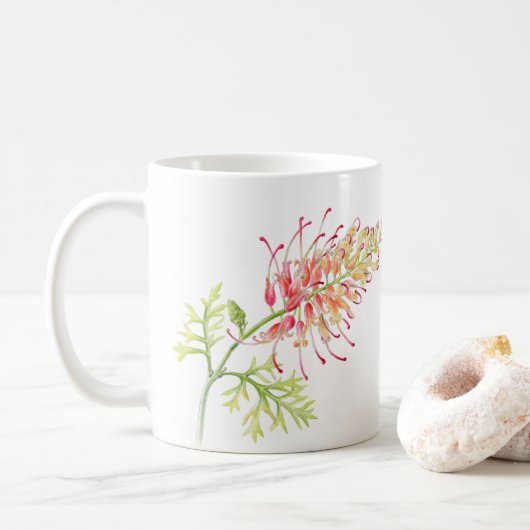 Grevillea waterverf waterverf koffiemok (Met donut)
