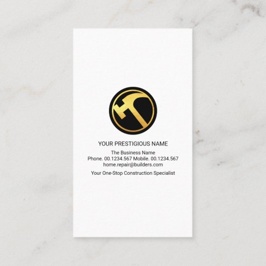 Grey Abstract Home Landscape Motif Builder Visitekaartje (Achterkant)