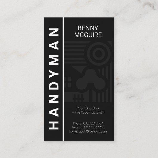 Grey Abstract Home Landscape Motif Builder Visitekaartje (Voorkant)