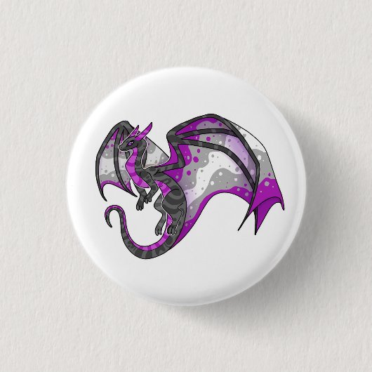 Grey Ace Pride Dragon Ronde Button 3,2 Cm (Voorkant)