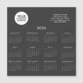 Grey Add your Logo 2026 Calendar Company Magnet (Voorkant)