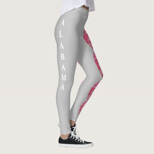 Grey Alabama Camellia State Flower Leggings (Rechts)