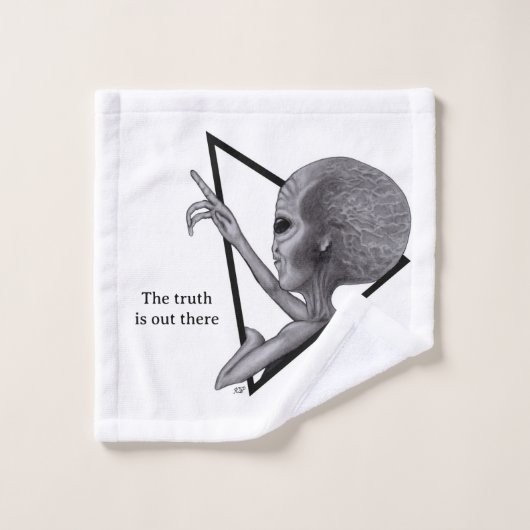 Grey Alien, de waarheid is er Bad Handdoek (Wasdoekje)