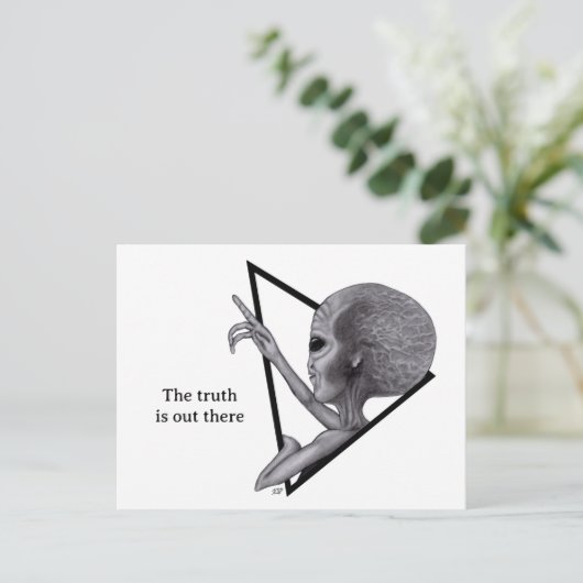 Grey Alien, de waarheid is er Briefkaart (Staand voorkant)