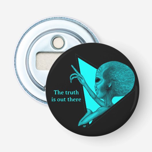 Grey Alien, de waarheid is er Button Flesopener (Voorkant)