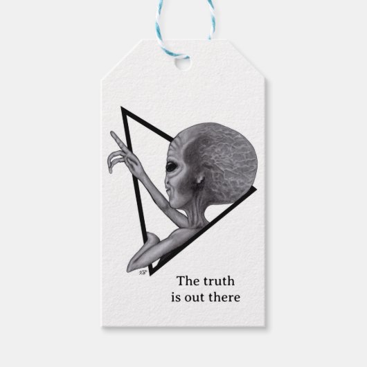 Grey Alien, de waarheid is er Cadeaulabel (Voorkant)