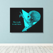 Grey Alien, de waarheid is er Canvas Afdruk (Insitu (Houten vloer))