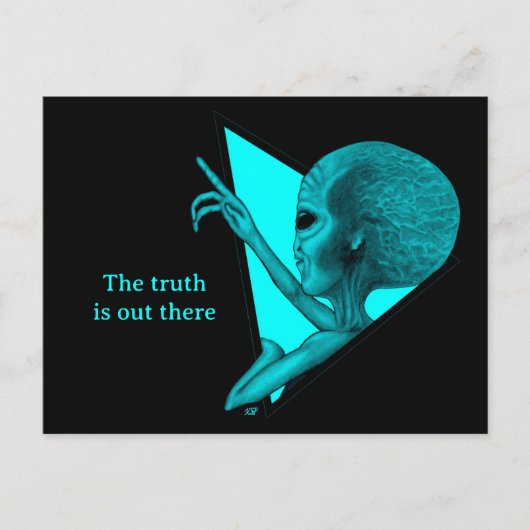 Grey Alien, de waarheid is er Feestdagenkaart (Voorkant)