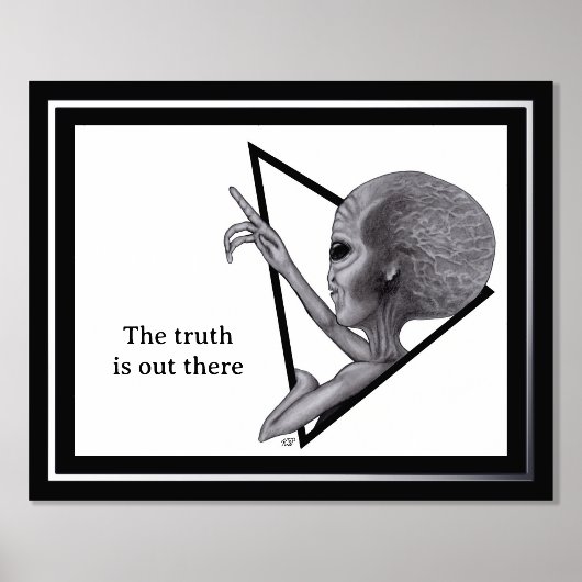 Grey Alien, de waarheid is er Folie Afdrukken (Voorkant)