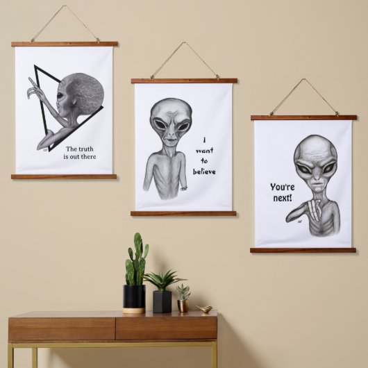 Grey Alien, de waarheid is er Hangend Wandkleed (Asymmetrisch)
