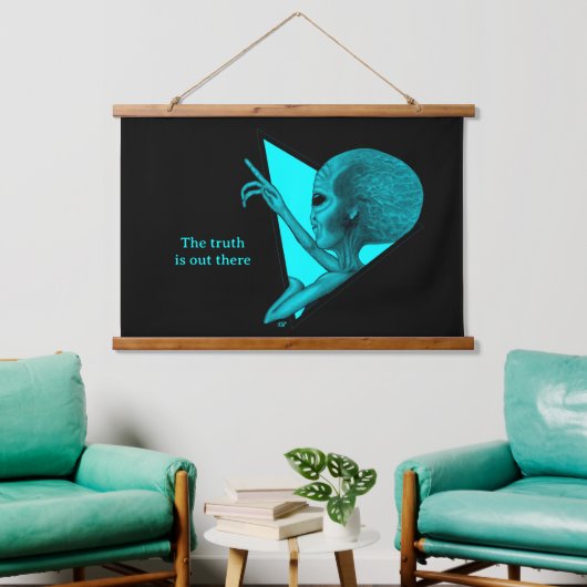 Grey Alien, de waarheid is er Hangend Wandkleed (Woonkamer)