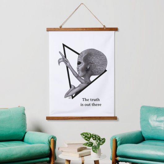 Grey Alien, de waarheid is er Hangend Wandkleed (Woonkamer)