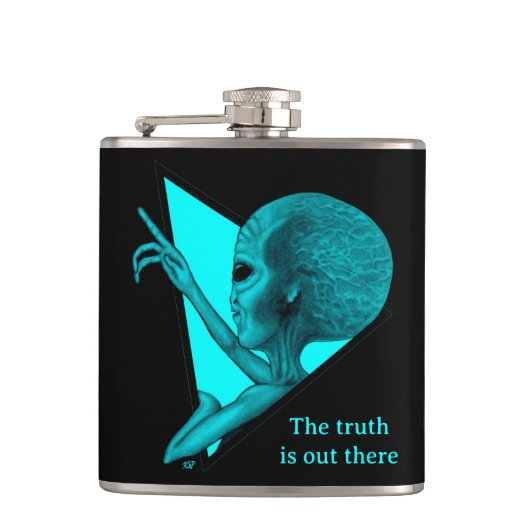 Grey Alien, de waarheid is er Heupfles (Voorkant)