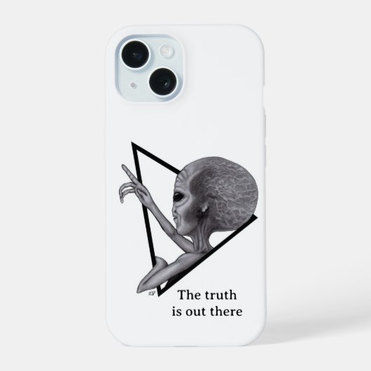 Grey Alien, de waarheid is er iPhone 15 Case (Achterkant)