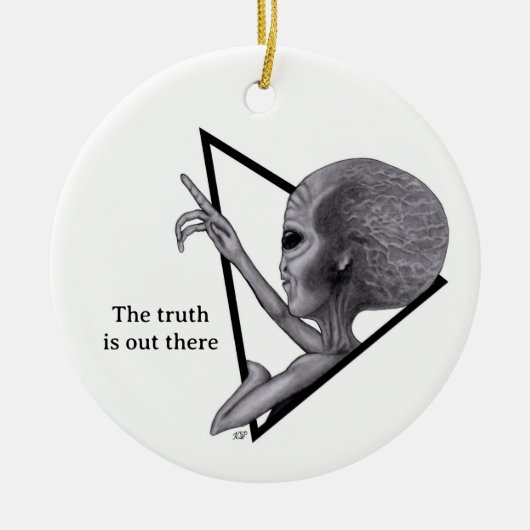 Grey Alien, de waarheid is er Keramisch Ornament (Voorkant)