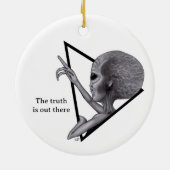 Grey Alien, de waarheid is er Keramisch Ornament (Achterkant)