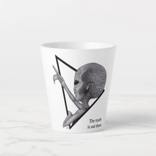 Grey Alien, de waarheid is er Latte Mok (Voorkant)