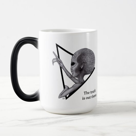 Grey Alien, de waarheid is er Magische Mok (Links)