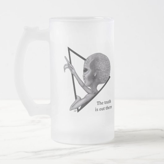 Grey Alien, de waarheid is er Matglas Bierpul (Links)