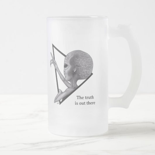 Grey Alien, de waarheid is er Matglas Bierpul (Rechts)