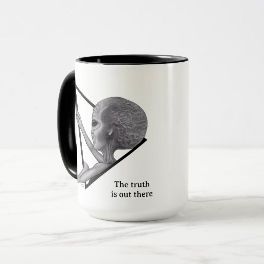 Grey Alien, de waarheid is er Mok (Voorkant links)