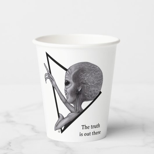 Grey Alien, de waarheid is er Papieren Bekers (Voorkant)