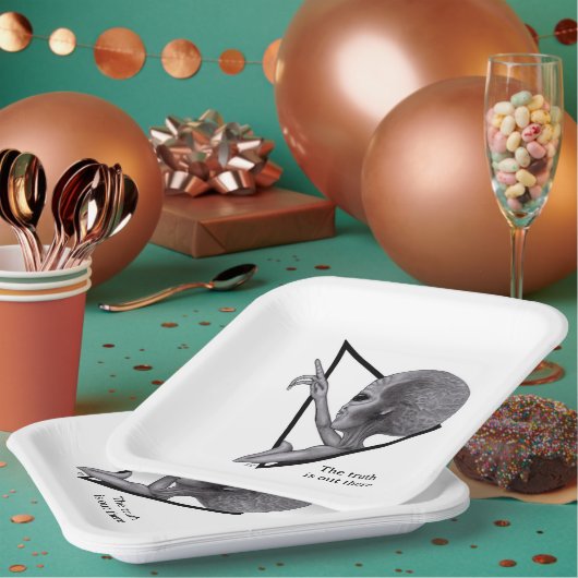 Grey Alien, de waarheid is er Papieren Bordje (Multi)