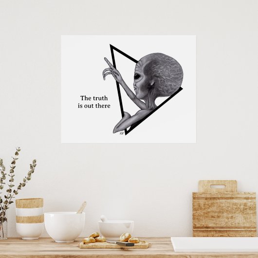 Grey Alien, de waarheid is er Poster (Keuken)